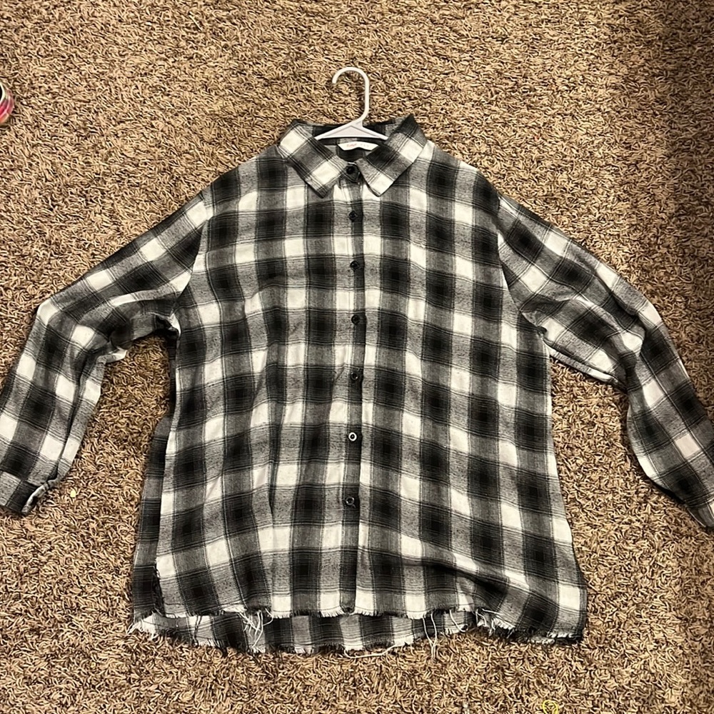 Grey and white flannel